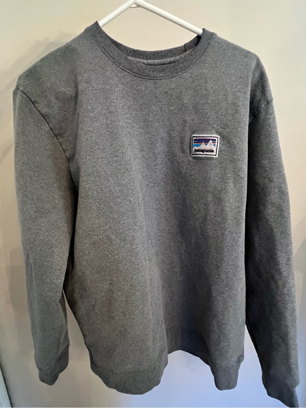 Patagonia Uprisal Crew - Gray Crewneck Sweatshirt with Patagonia Logo Patch